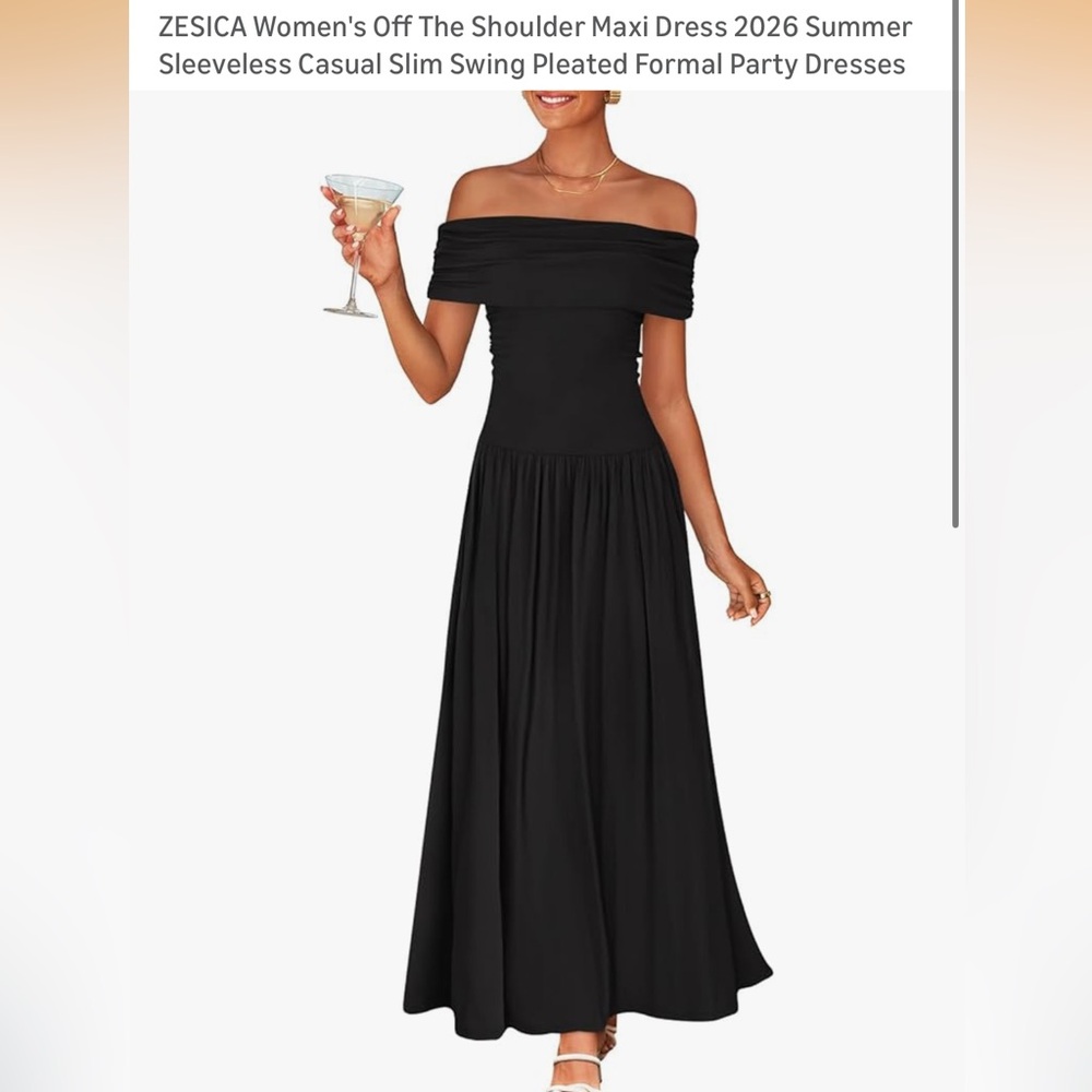 Women's Zesica Black Off-Shoulder Maxi Dress